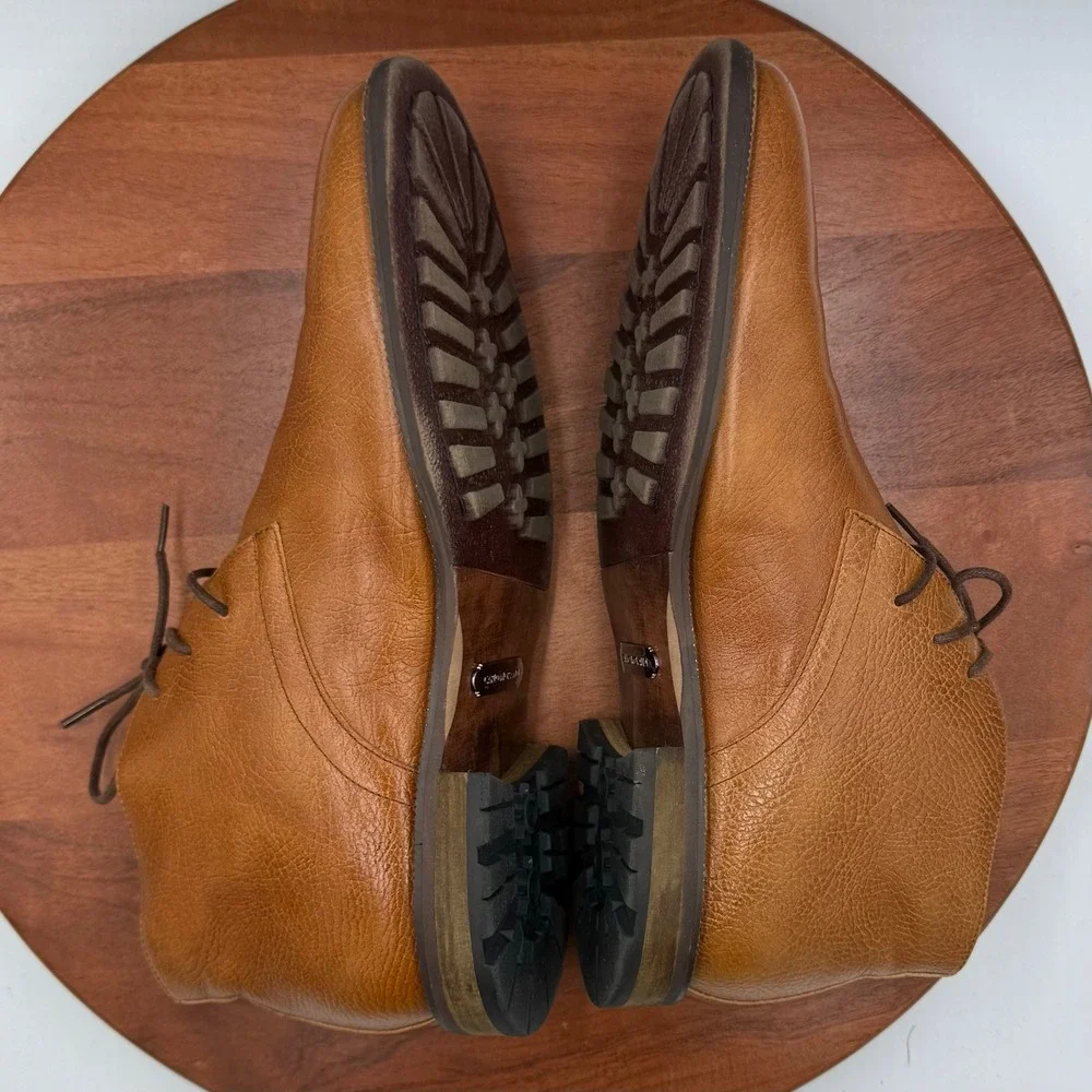 Carlo Morandi Mens Leather Lace Up Chukka Boots Memory Foam MB983630P-6 Size 10D